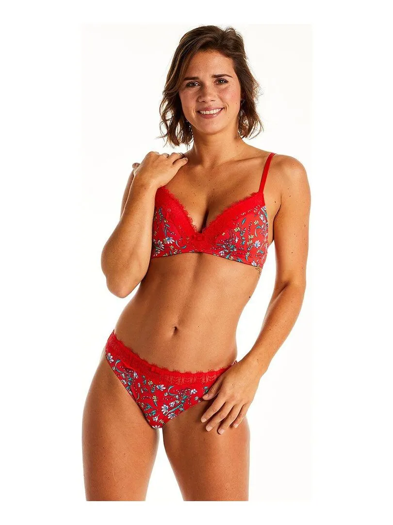 Soutien-gorge sans armatures coque souple ROUGE - Pomm'Poire - Rouge