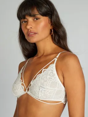 Soutien-gorge triangle dentelle - écru