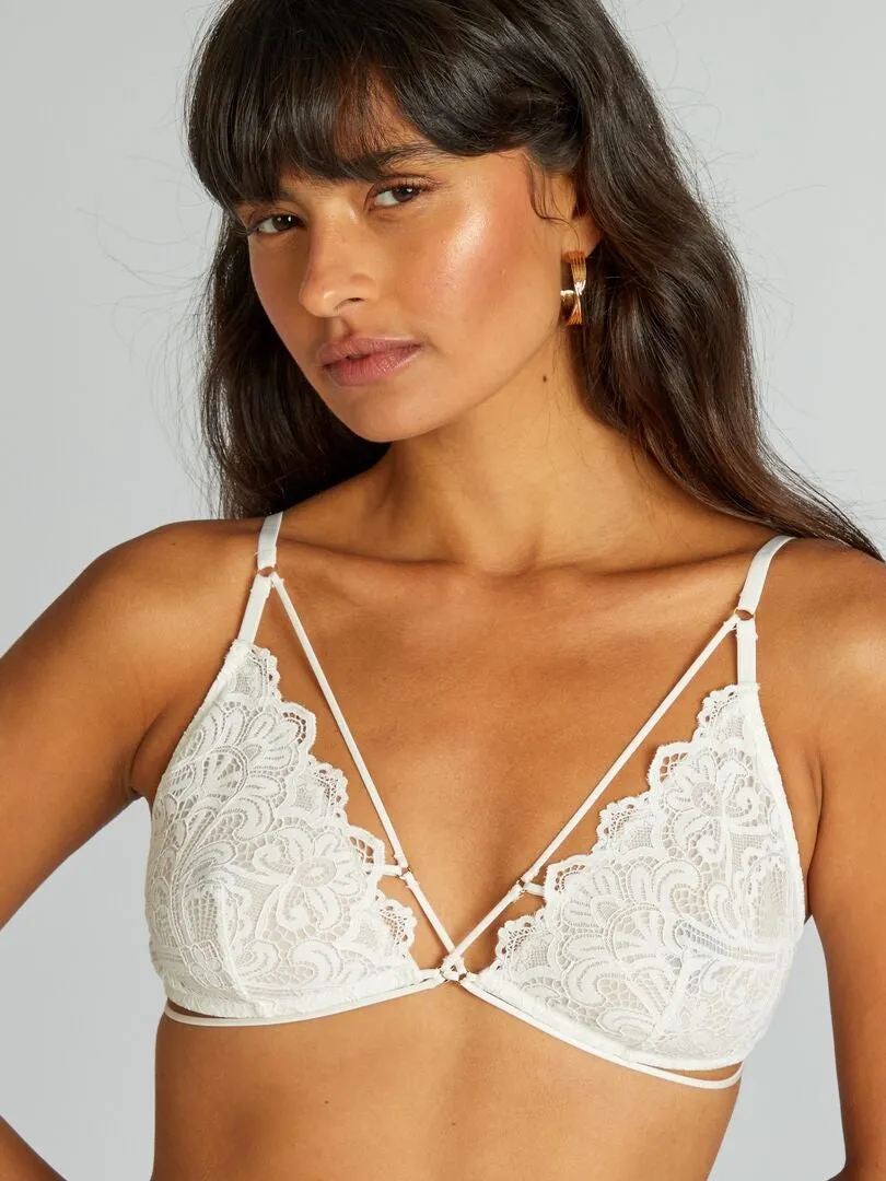 Soutien-gorge triangle dentelle - écru