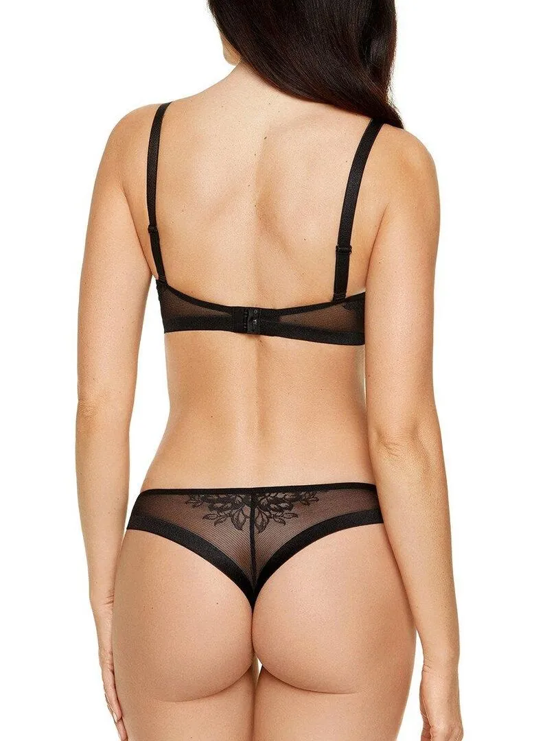 Soutien-gorge triangle satiné sans armature Porto - Noir