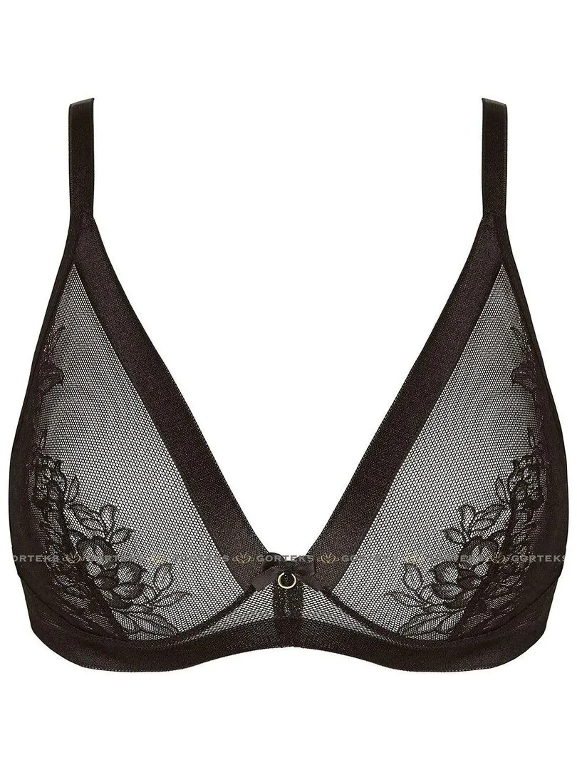 Soutien-gorge triangle satiné sans armature Porto - Noir