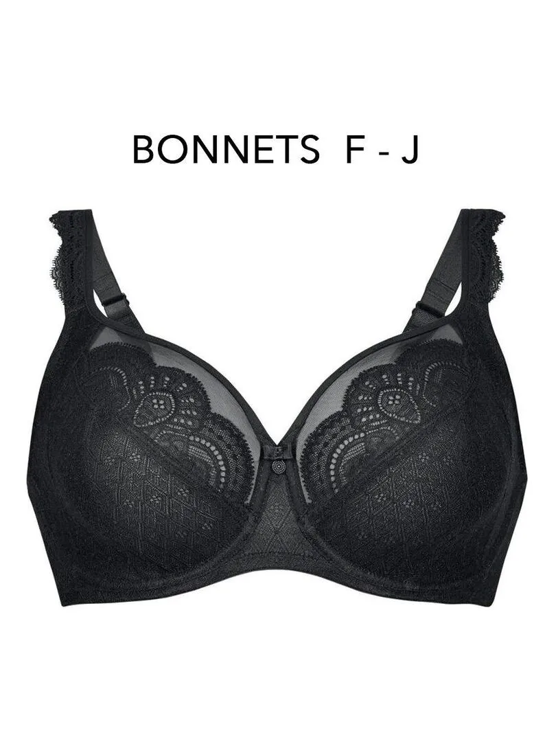 Soutien-gorge à armatures et renfort latéral Selma - Noir