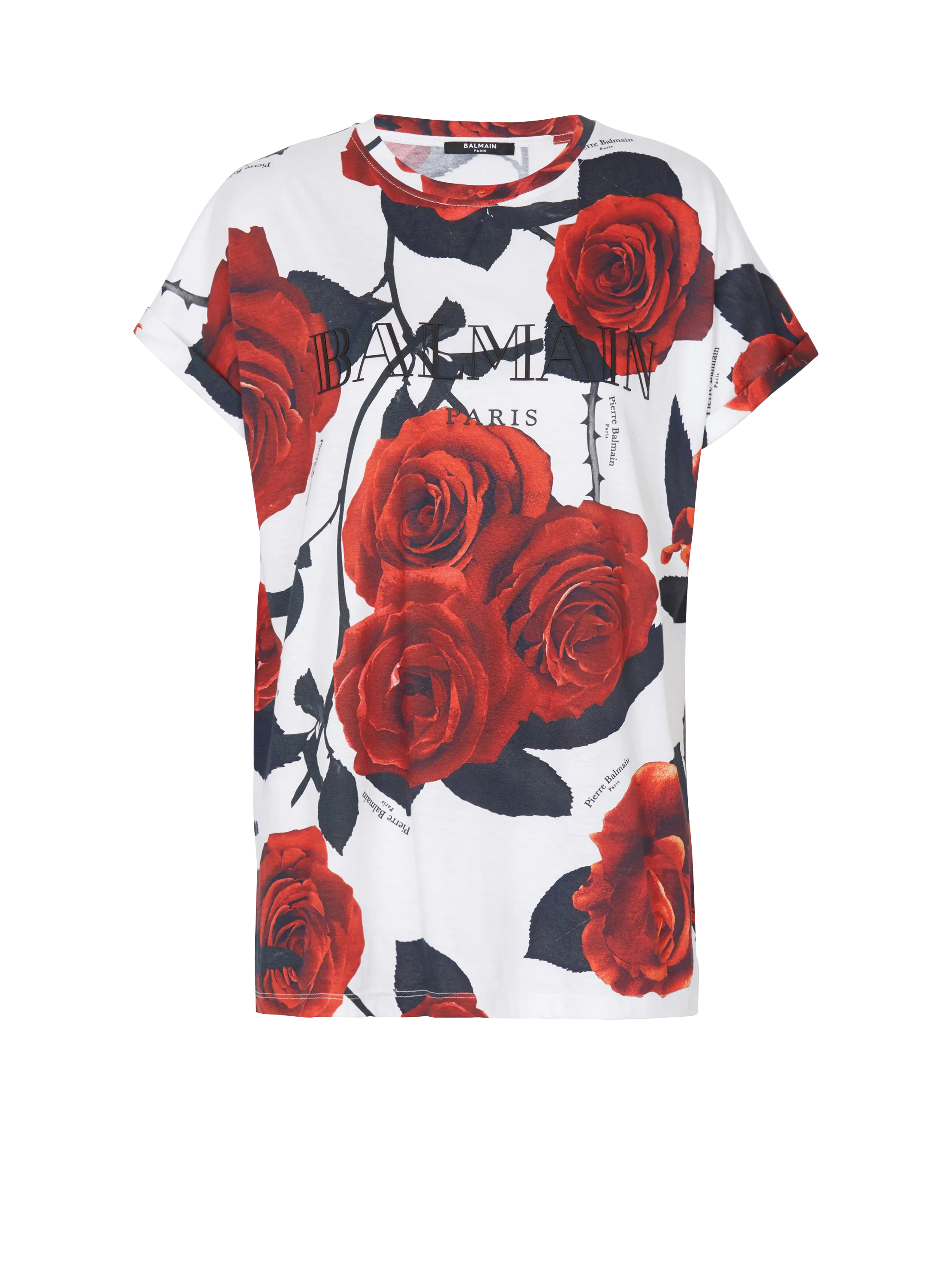 T-shirt Balmain Vintage imprimé Red Roses