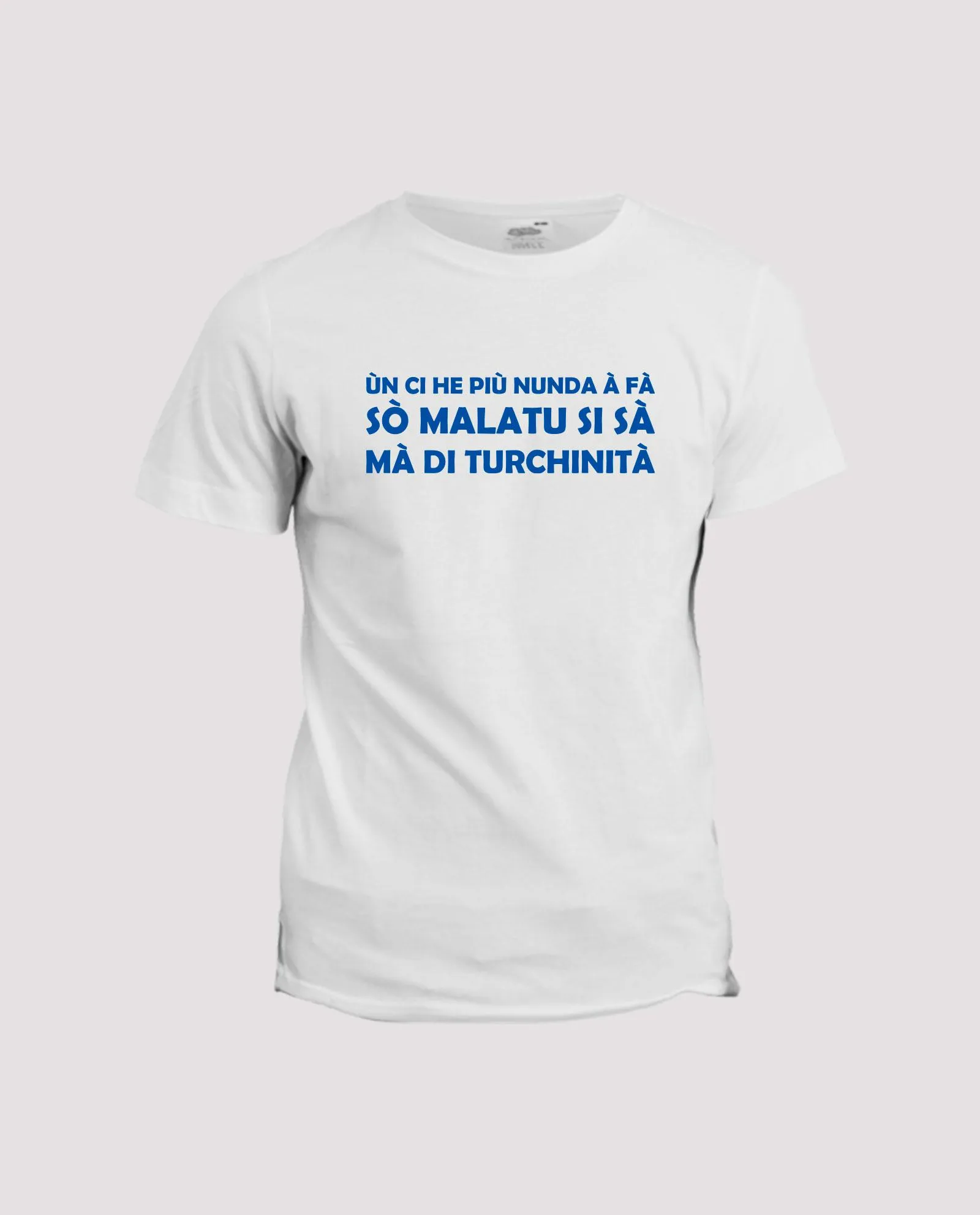 T-shirt chant supporter : Bastia, ùn ci he più nunda à fà sò malatu si sà mà di turchinità - La Ligne Shop