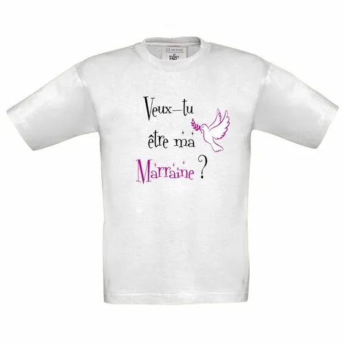 T-shirt enfant veux-tu être ma marraine ? idée cadeau personnalisable.