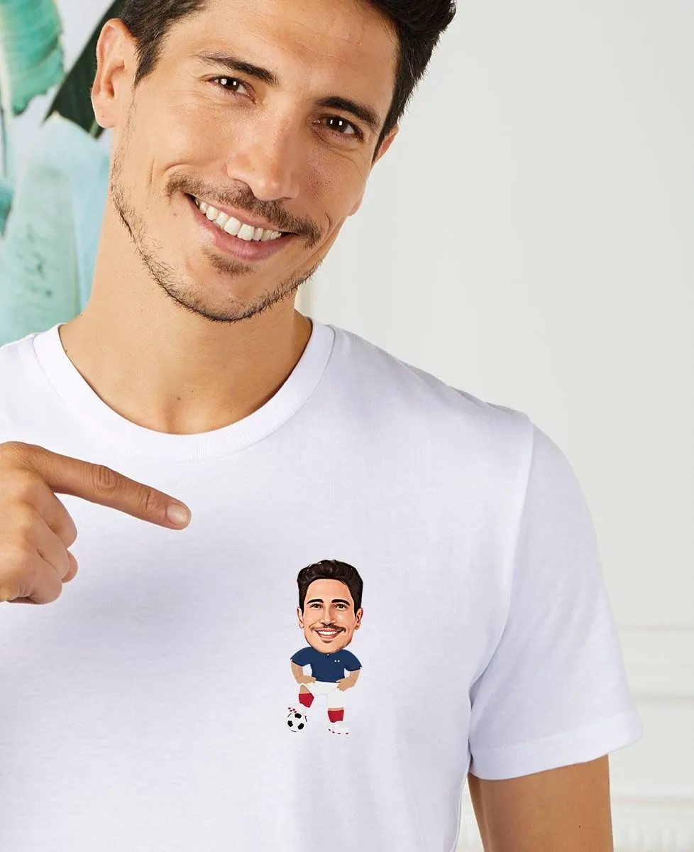 T-Shirt homme Footballeur au visage personnalisé