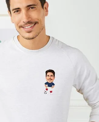 T-Shirt homme Footballeur au visage personnalisé