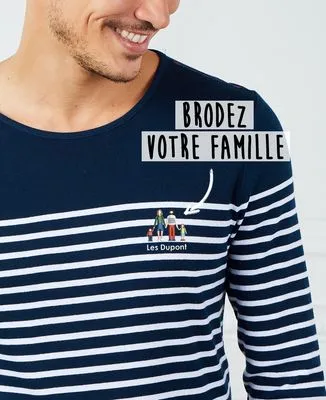 T-shirt homme recyclé Filgood Famille brodé personnalisé