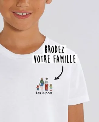 T-shirt homme recyclé Filgood Famille brodé personnalisé