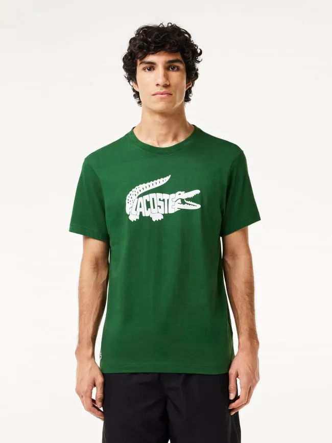 T-shirt imprimé logo vert homme - Lacoste | wimod