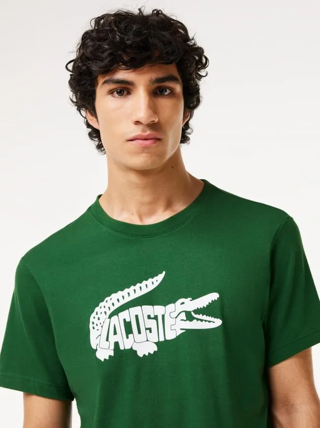 T-shirt imprimé logo vert homme - Lacoste | wimod