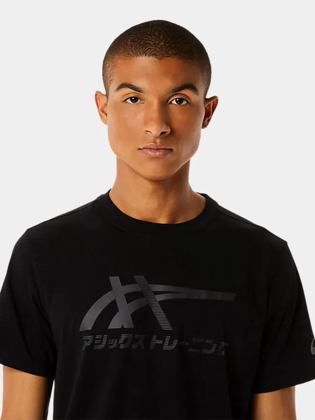 T-shirt logo tiger noir homme - Asics | wimod