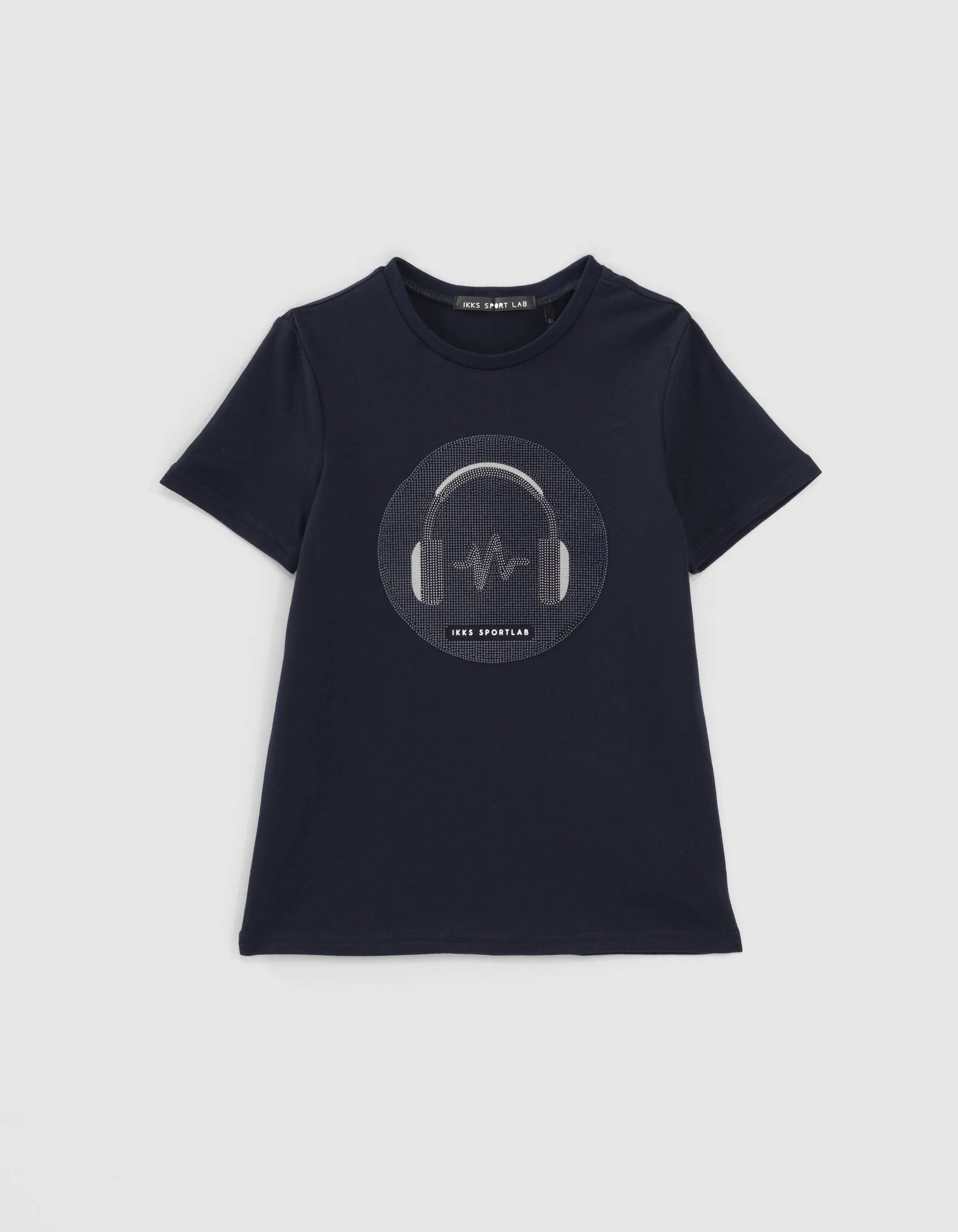 T-shirt sport navy visuel casque relief garçon 