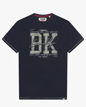 Tee shirt Brooklyn camouflage grande taille bleu marine - Size-factory