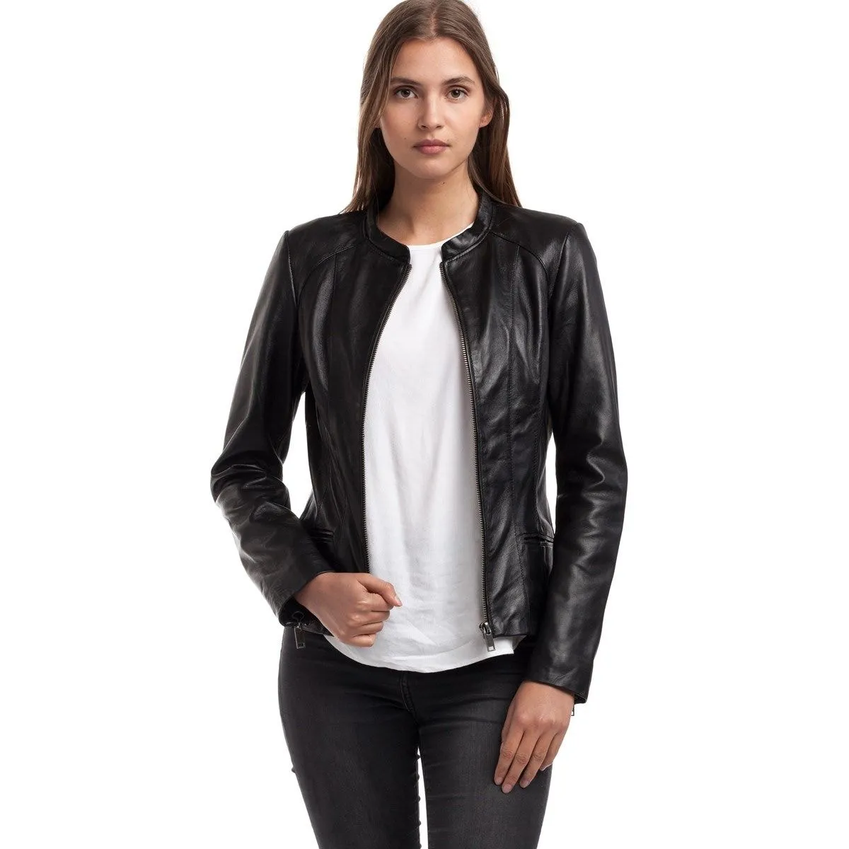 veste en cuir femme