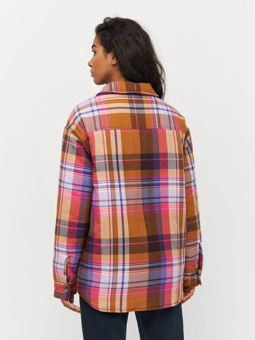 Veste matelassée en coton bio et matière recyclée | carreaux "overshirt multi check" 7032 multi check femme