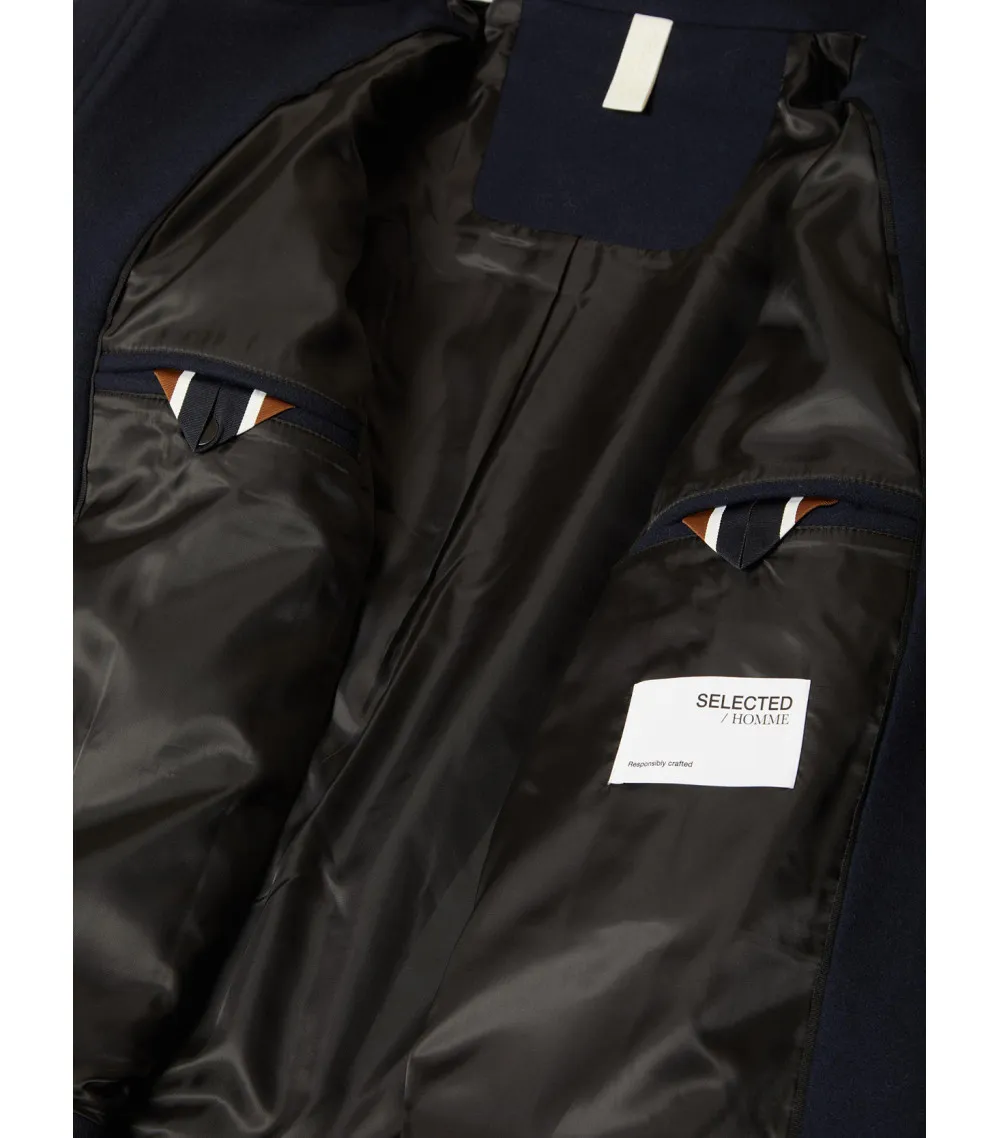 Veste Selected Filip avec manches longues et col italien marine