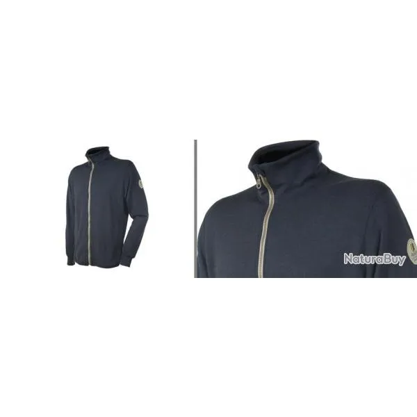 VESTE SPORT JOGGING LAINE MERINOS NOIR SPECIAL GRAND FROID LA QUALITE NORVEGIENNE