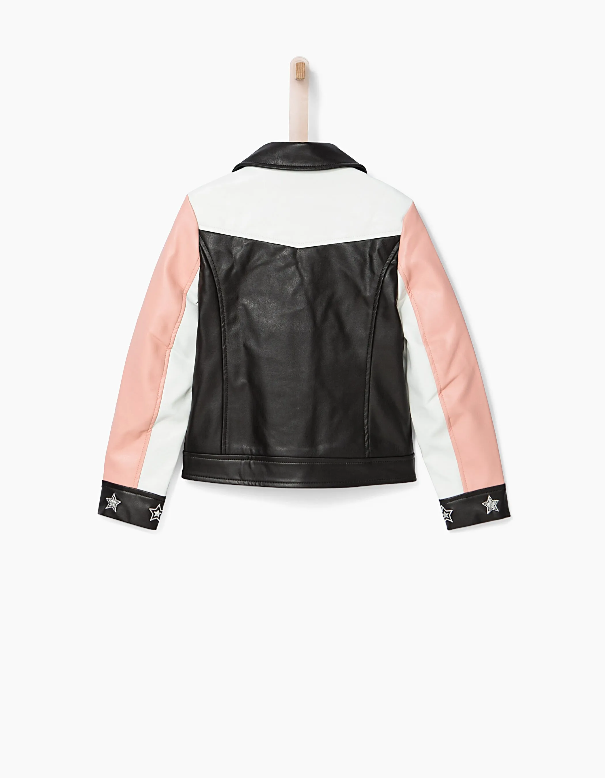 Veste tricolore esprit motard fille